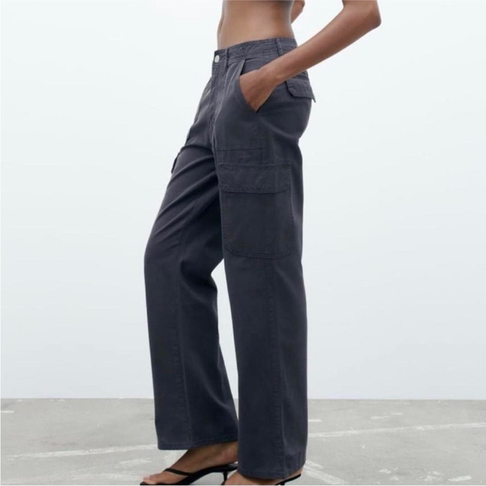 Zara Navy Cargo Pants